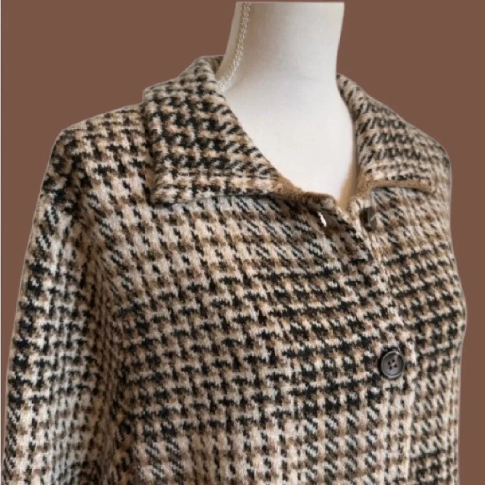 J. Jill Brown and Black Houndstooth Sweater Jacket XL